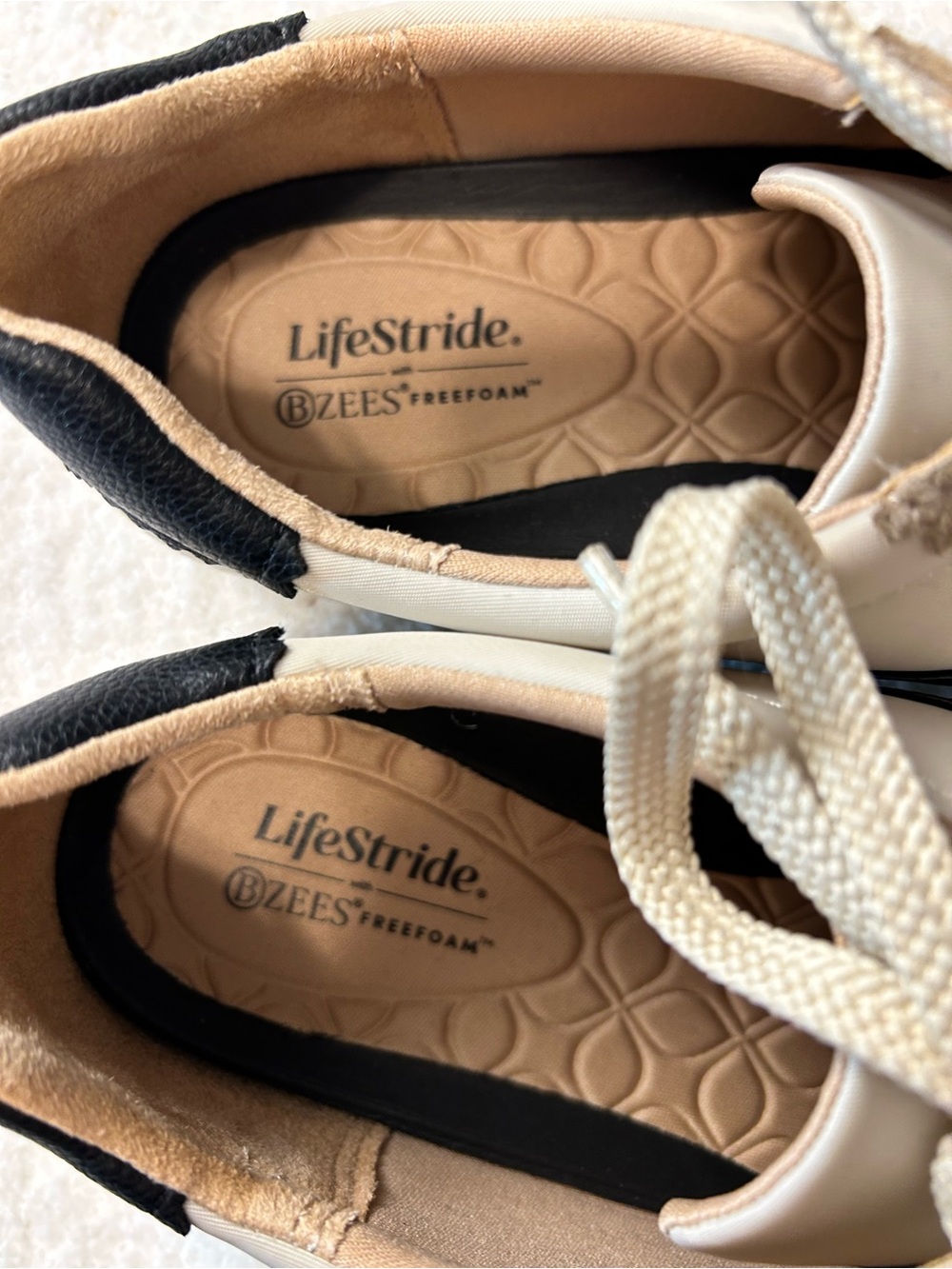 LifeStride Fearless BZees FreeFoam Sneakers Beige Black 9W New Unworn - Picture 9 of 9